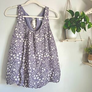 🩷 LOFT LIGHTWEIGHT FLOWY SUMMER TANK TOP SIZE SMALL PURPLE WHITE BOW TRENDING